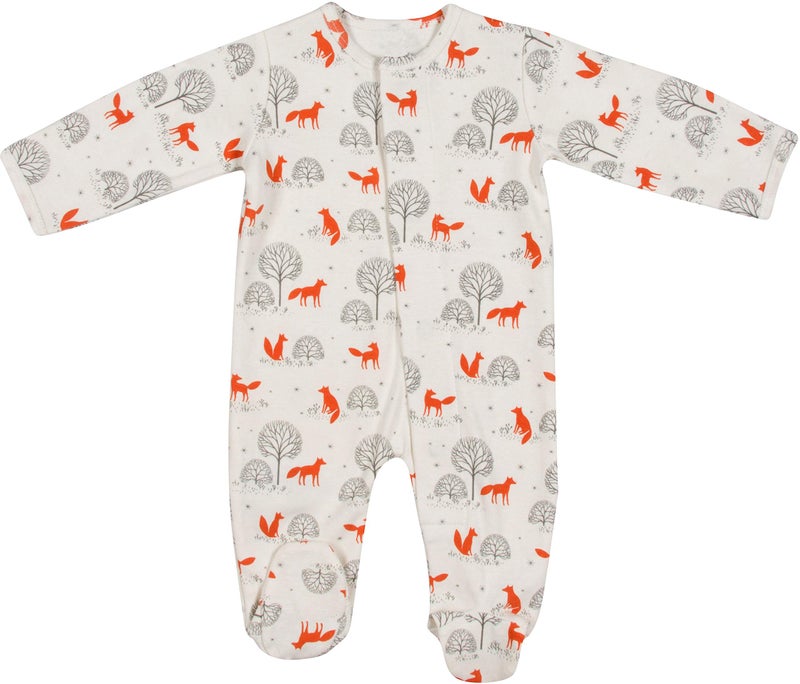 Magnetic Me 100% Organic Cotton Magnetic Baby Footie Pajamas | Super Soft Cotton Fabric | Friendly Fox | 0-3 Months - Image 1